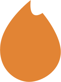Logo simnple du restaurantL: Les Enflammées contenant une flamme orange